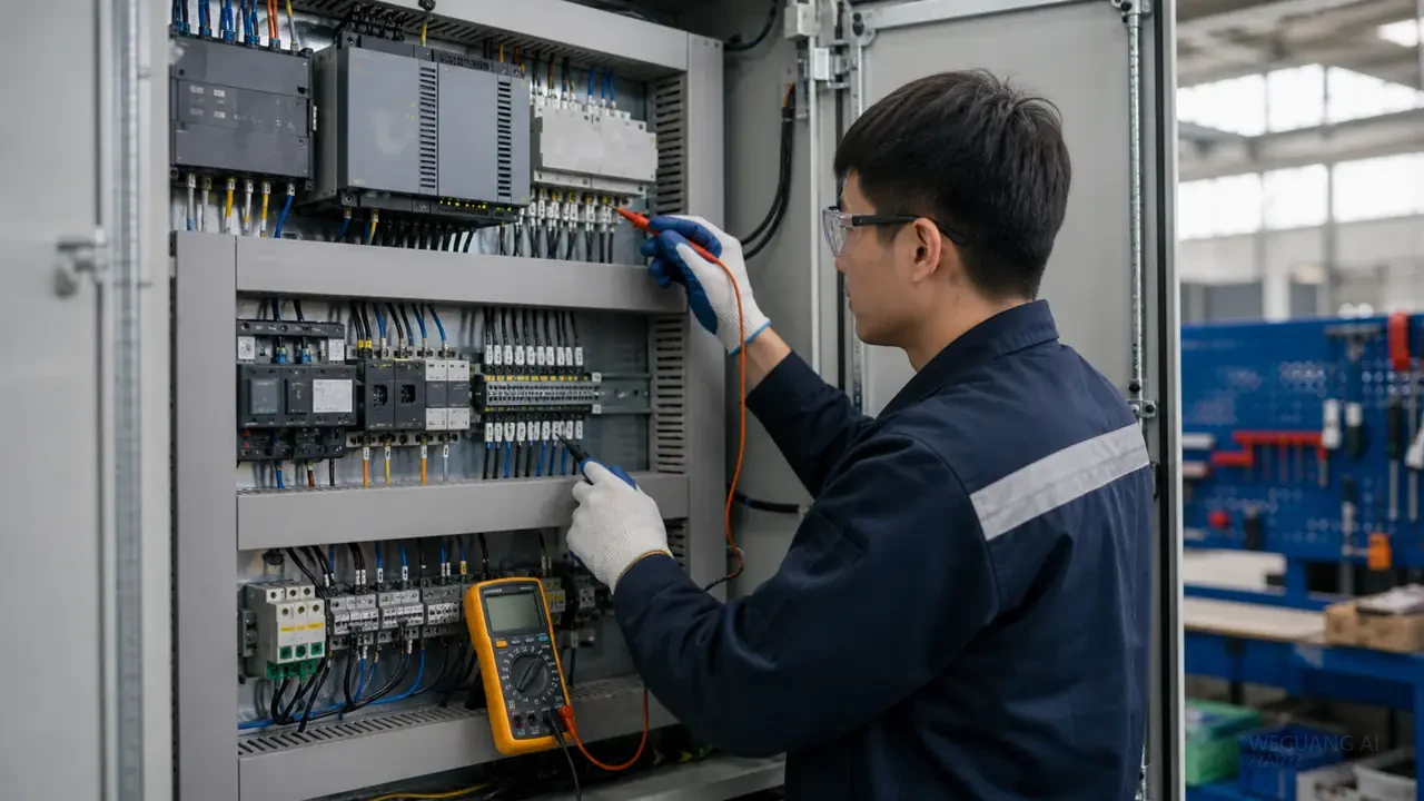 工业设备控制面板和操作按钮