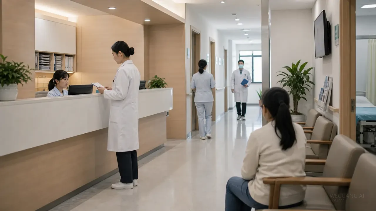 明亮的医疗中心候诊休息区